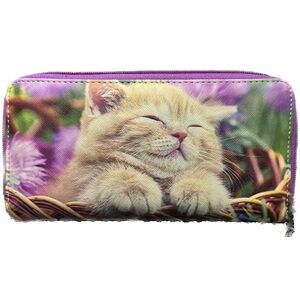 Adorable Orange Kitten Zip Around Wallet